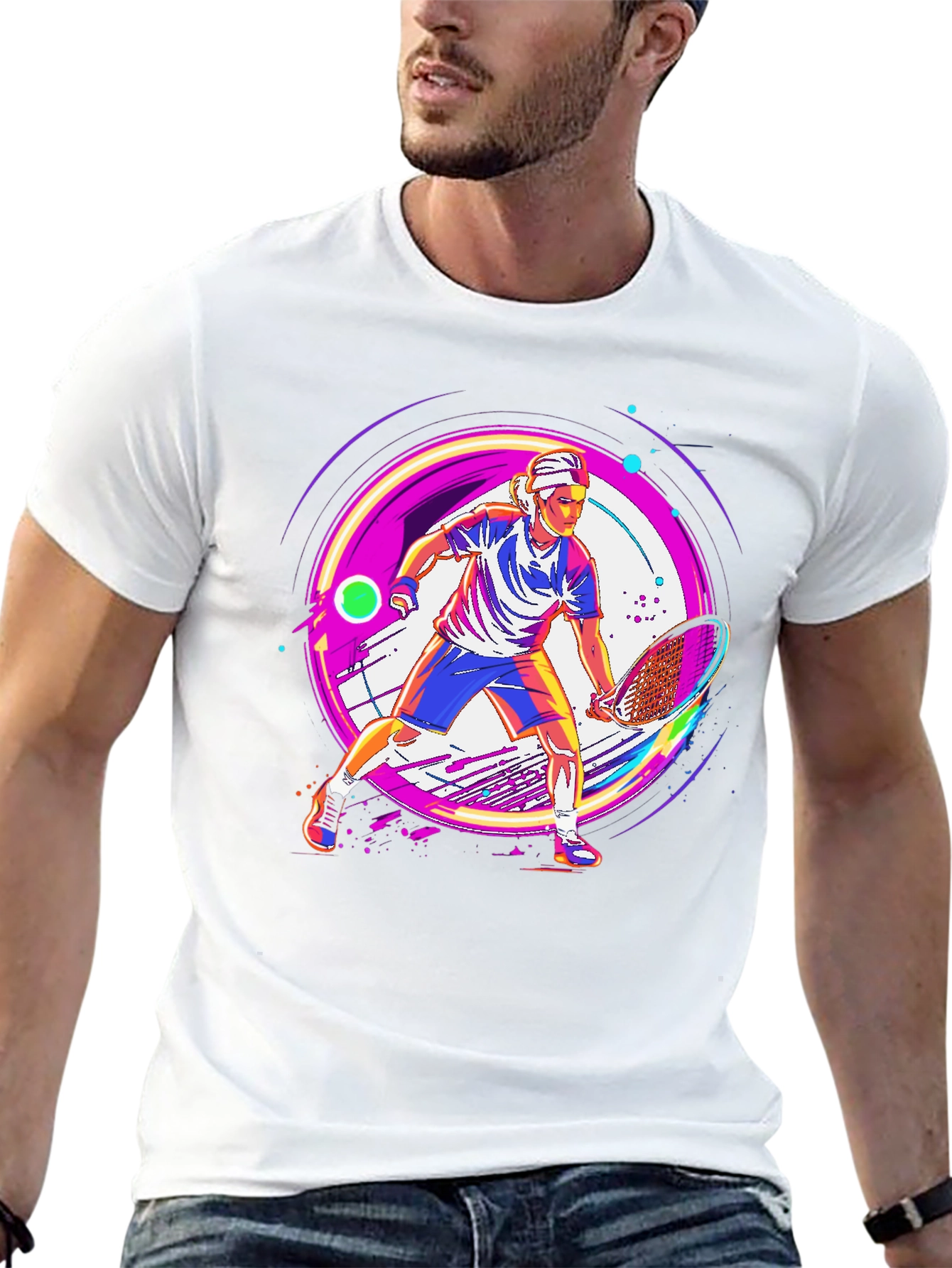 Tennis Player Graphic T-Shirt - Modern Sportswear