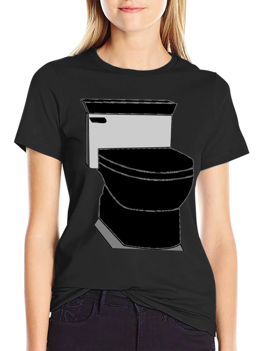 Toilet Graphic Tee - Black Cotton T-Shirt