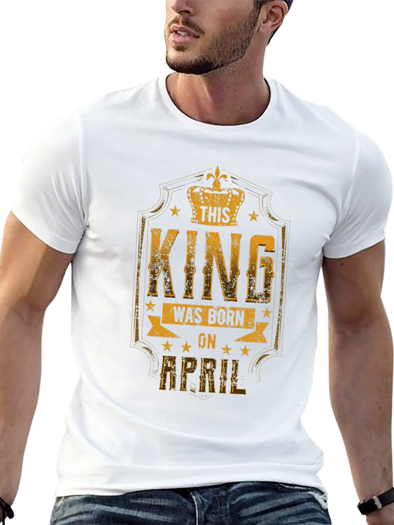 This King Was Born in April T-Shirt