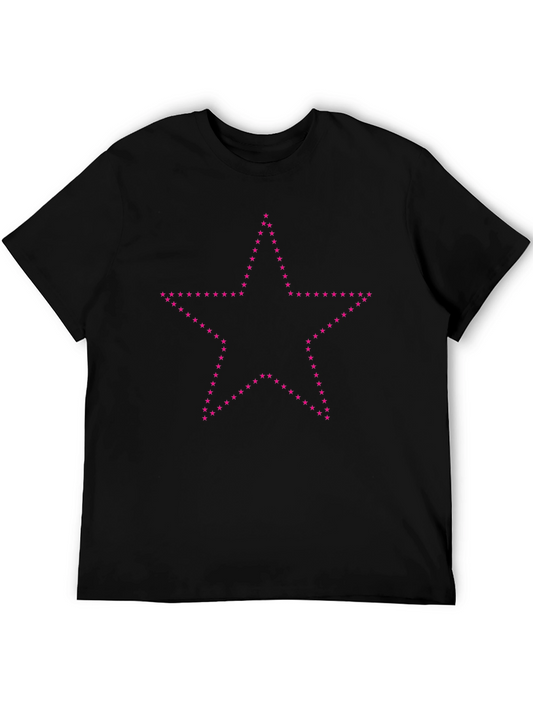 Starry Night Tee - Black Cotton Crew Neck T-Shirt