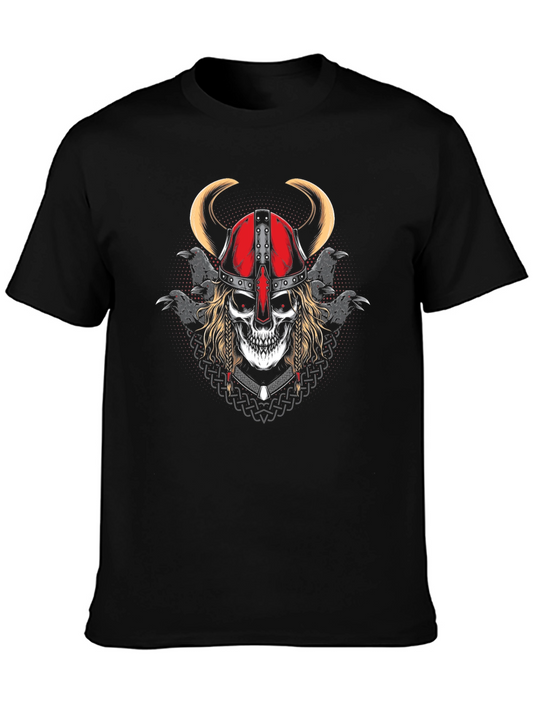 Viking Skull T-Shirt - Norse Mythology Warrior Tee