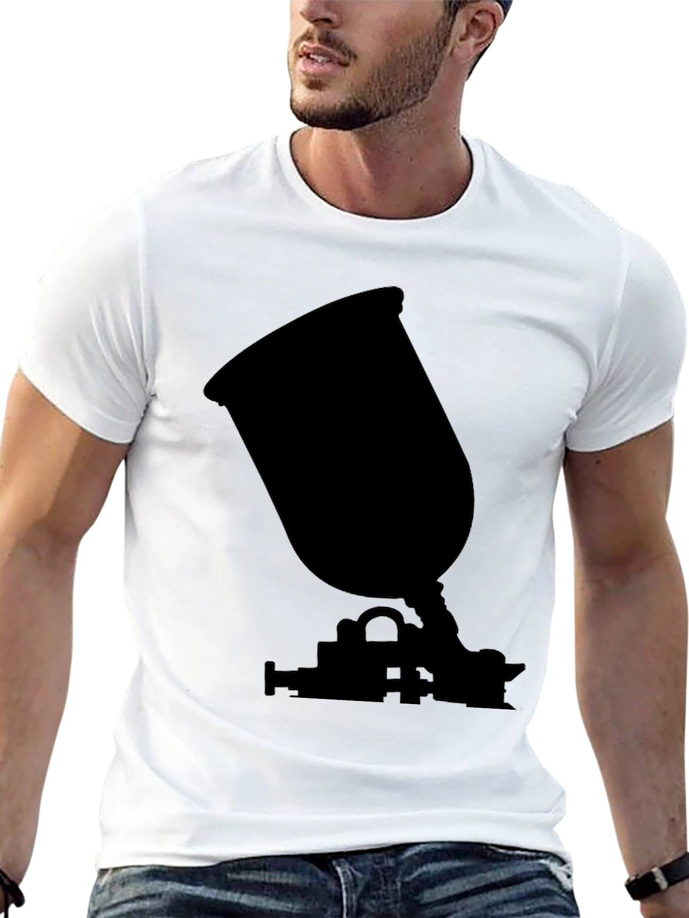 Spray Gun Silhouette Black T-Shirt