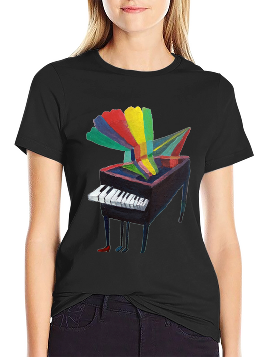 Artistic Piano Graphic Tee - Unique Music Lover Shirt