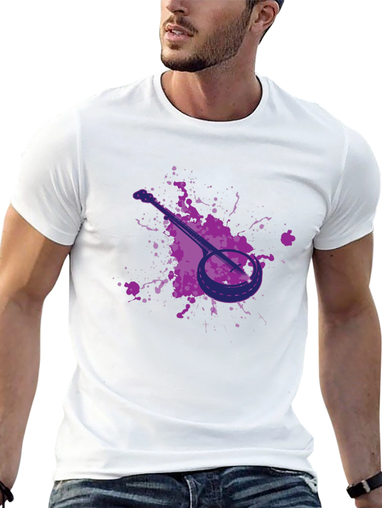 Banjo Graphic Tee - Black Cotton T-Shirt