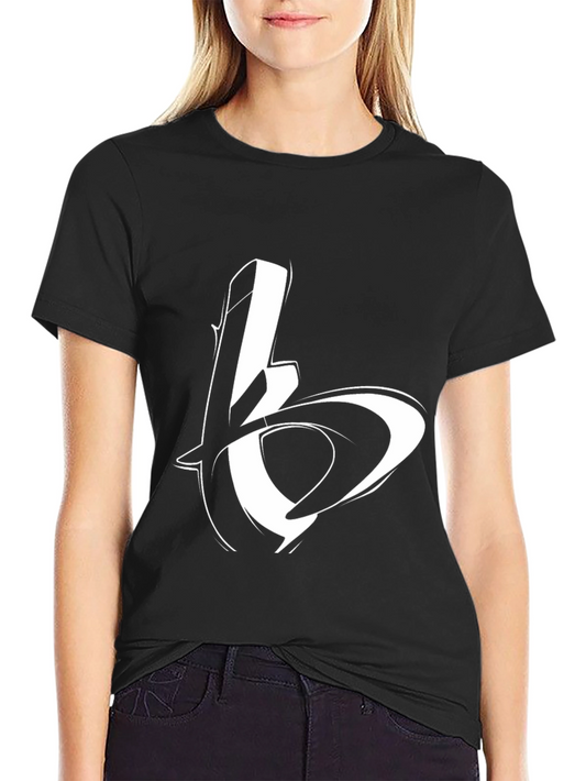 Bold Graphic Tee - Stylish Black Cotton Blend