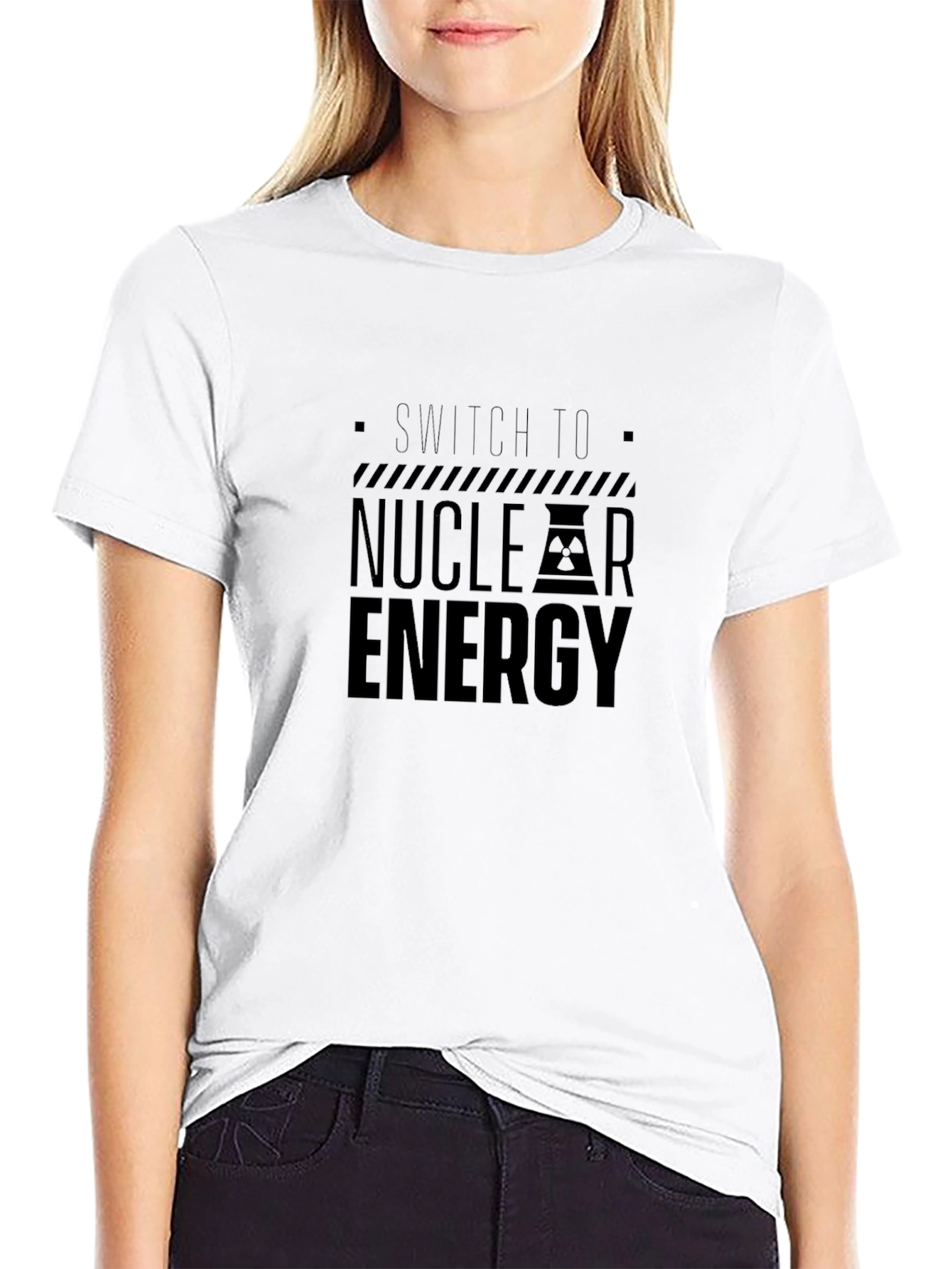 Switch To Nuclear Energy Black Graphic T-Shirt