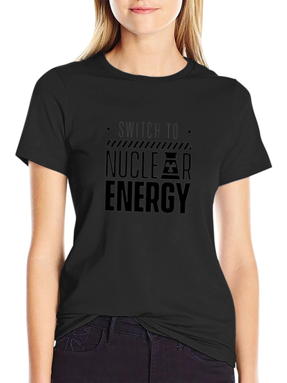 Switch To Nuclear Energy Black Graphic T-Shirt