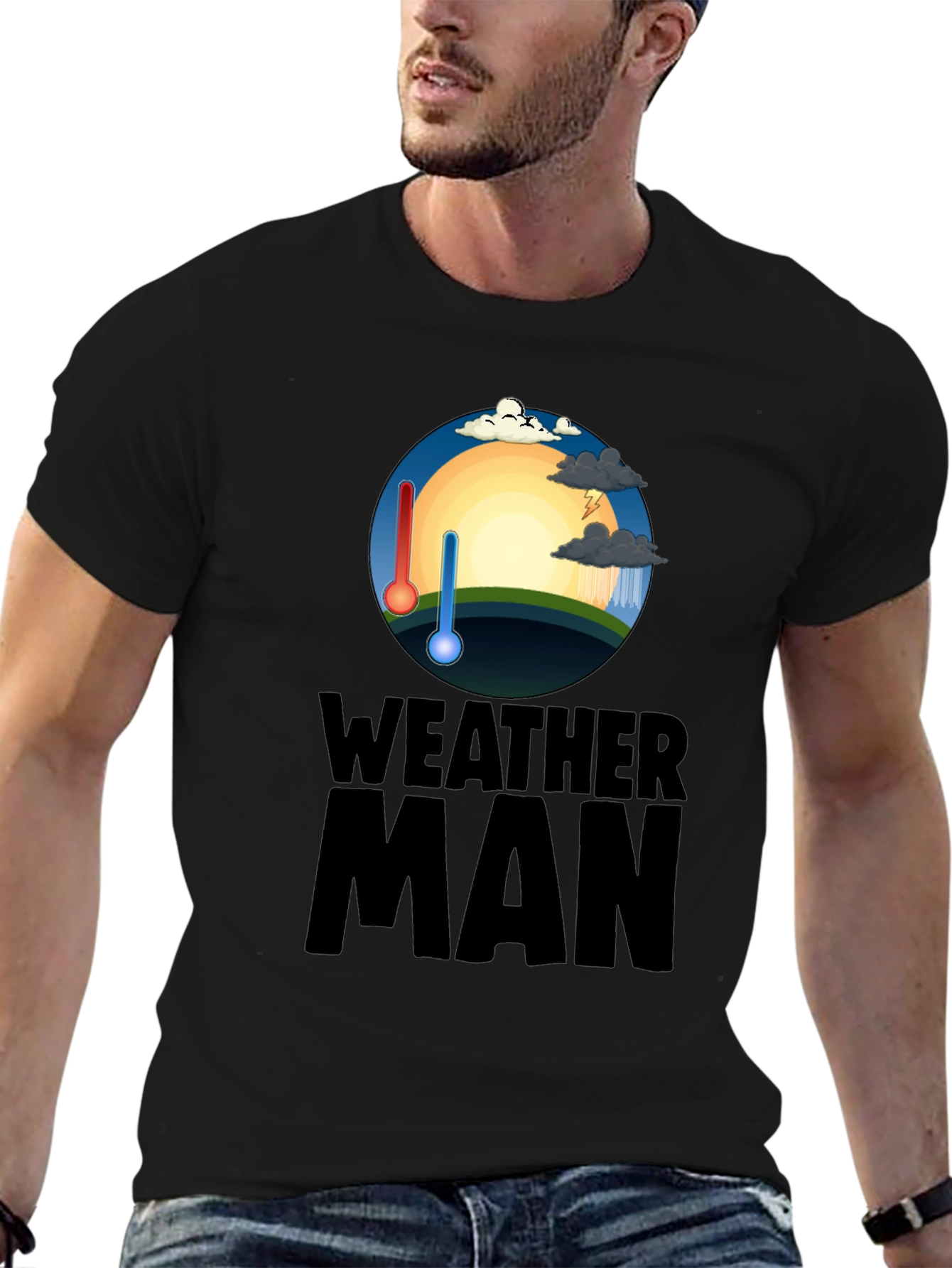 Weather Man Graphic T-Shirt - Trendy Weather Enthusiast Tee