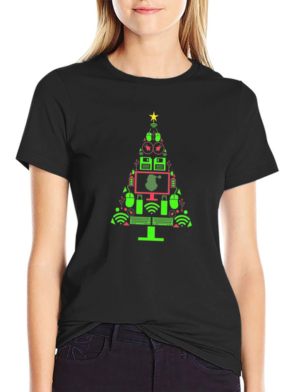 Tech Christmas Tree Graphic T-Shirt