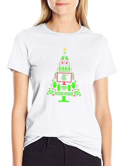 Tech Christmas Tree Graphic T-Shirt