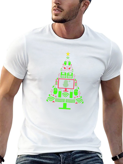 Tech Christmas Tree Graphic T-Shirt