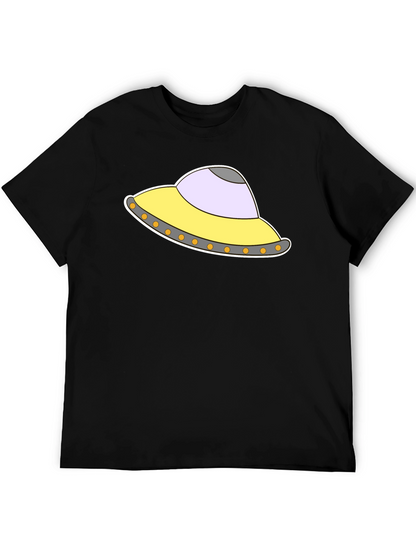 UFO Graphic Tee - Black Cotton Blend T-Shirt