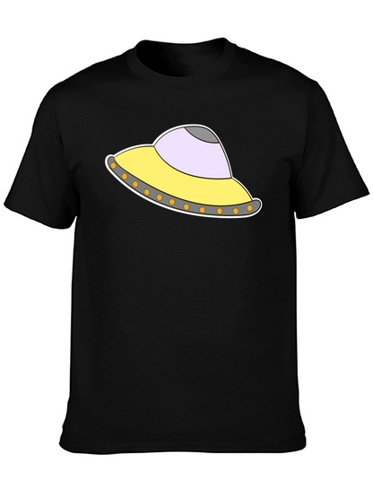 UFO Graphic Tee - Black Cotton Blend T-Shirt