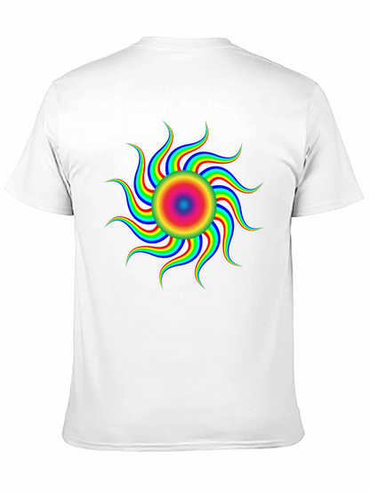 Vibrant Psychedelic Sun Graphic T-Shirt - Black