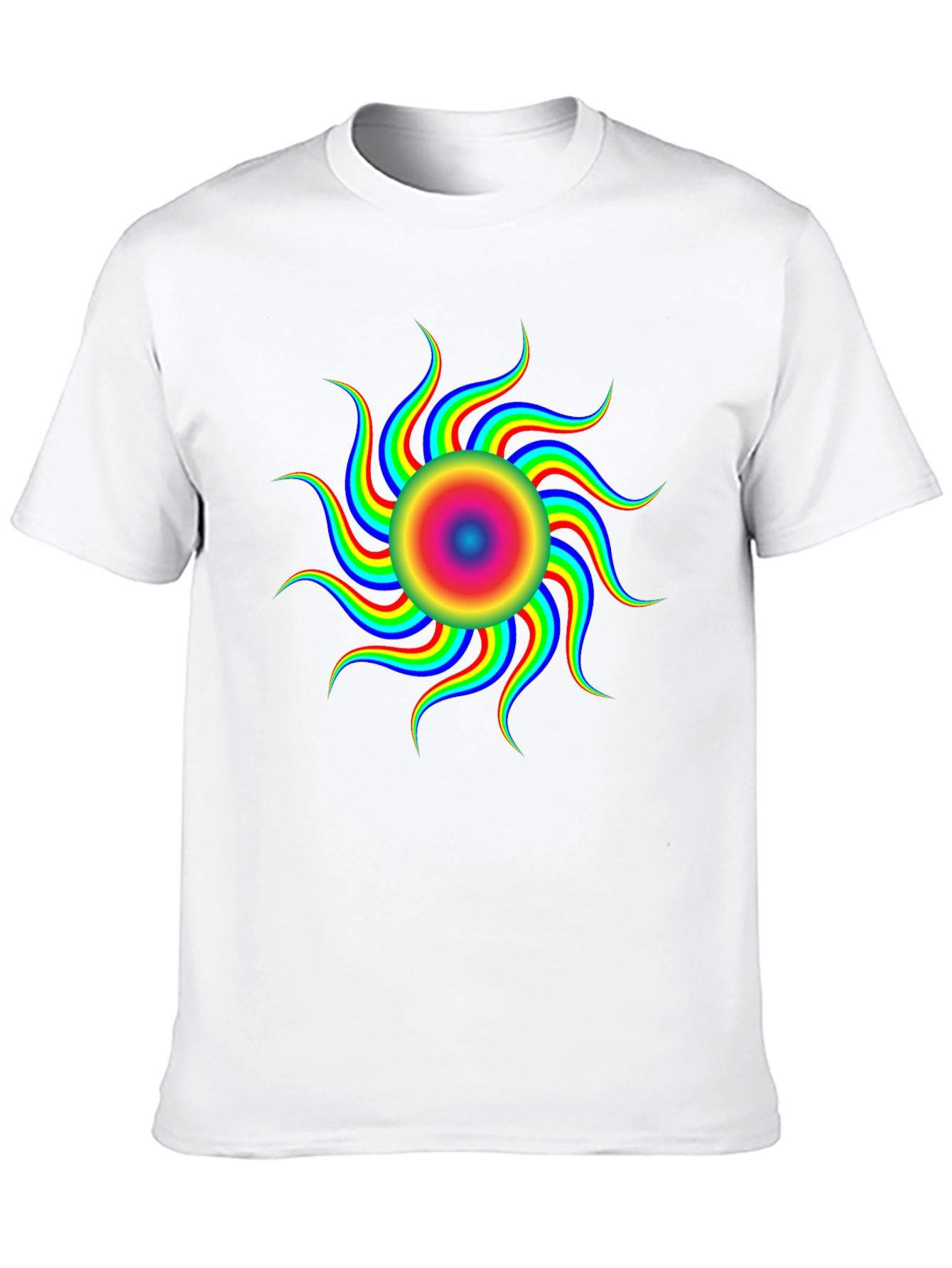 Vibrant Psychedelic Sun Graphic T-Shirt - Black