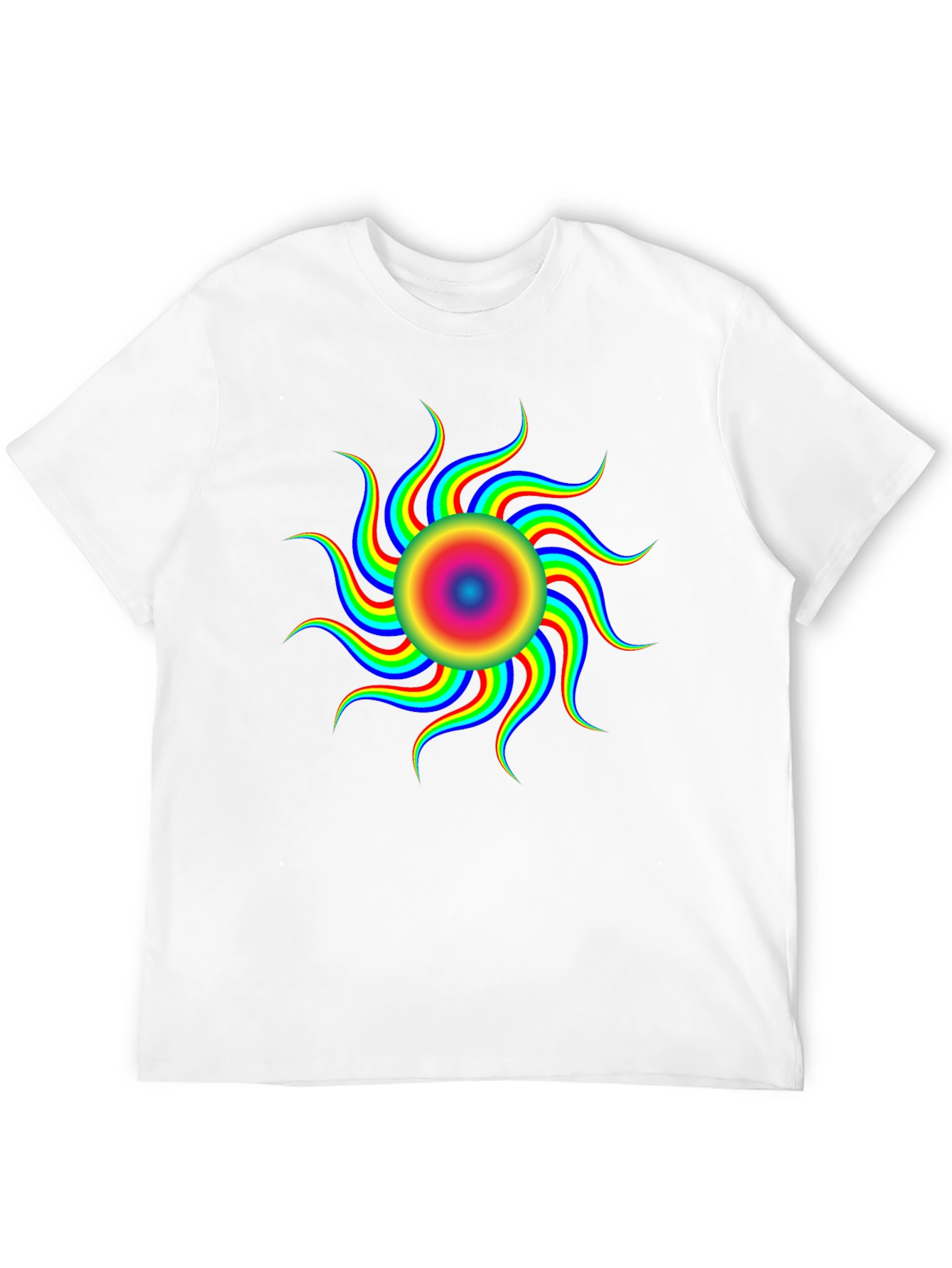 Vibrant Psychedelic Sun Graphic T-Shirt - Black