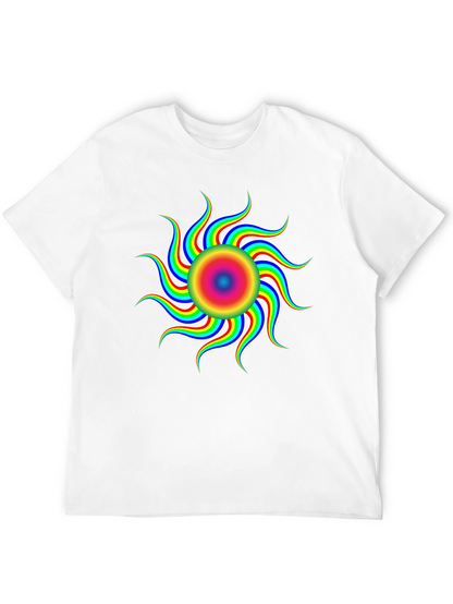 Vibrant Psychedelic Sun Graphic T-Shirt - Black