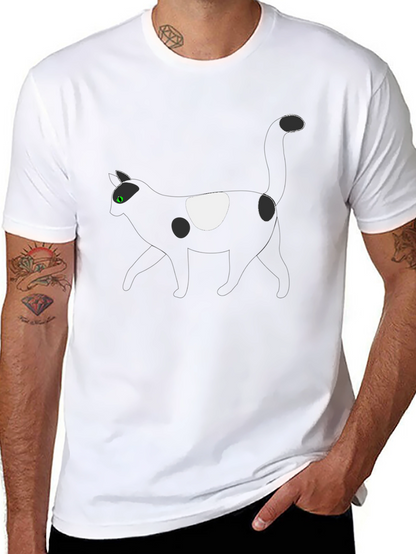 Black T-Shirt with Cat Graphic