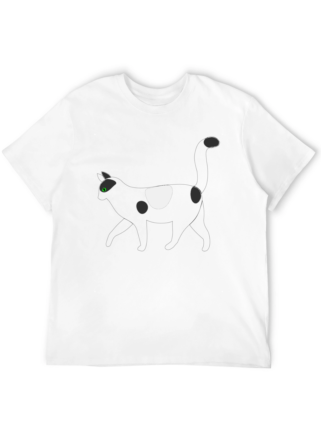 Black T-Shirt with Cat Graphic