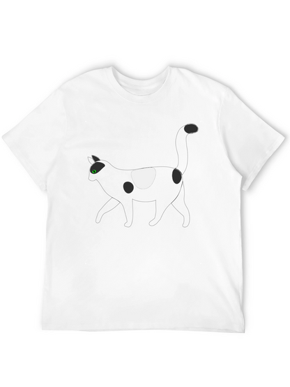 Black T-Shirt with Cat Graphic