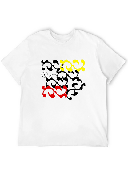 Abstract Swirl Design Black T-Shirt