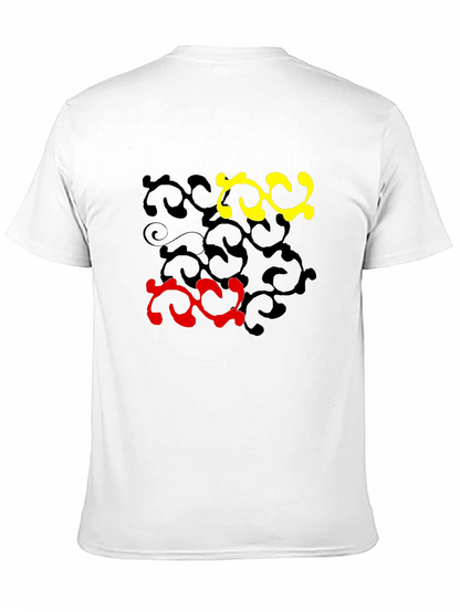 Abstract Swirl Design Black T-Shirt