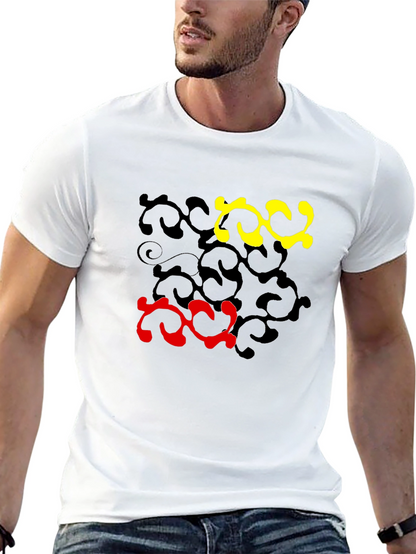 Abstract Swirl Design Black T-Shirt