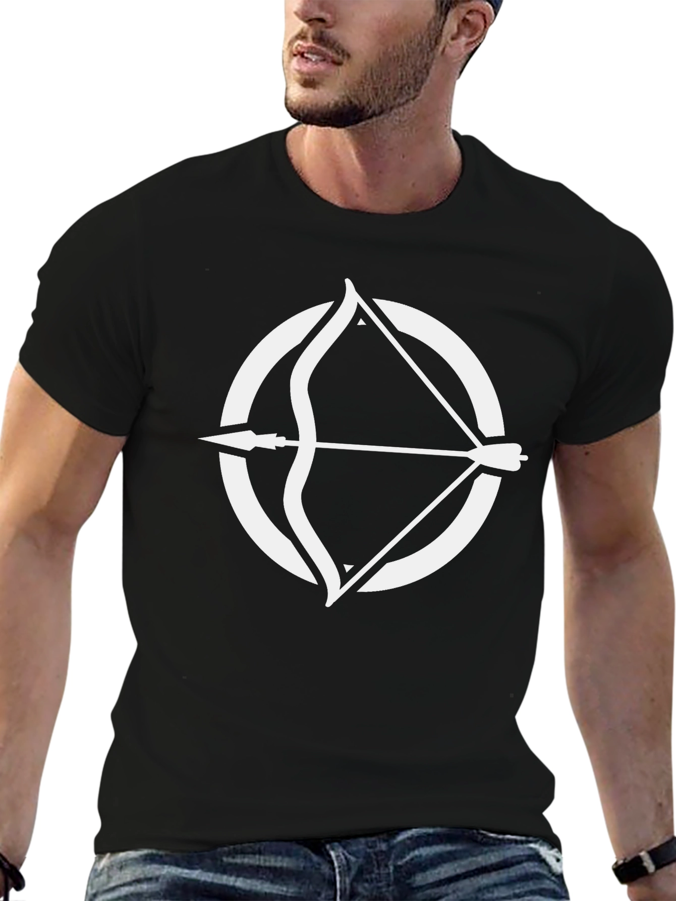 Archery Circle Graphic Tee - Stylish Black T-Shirt