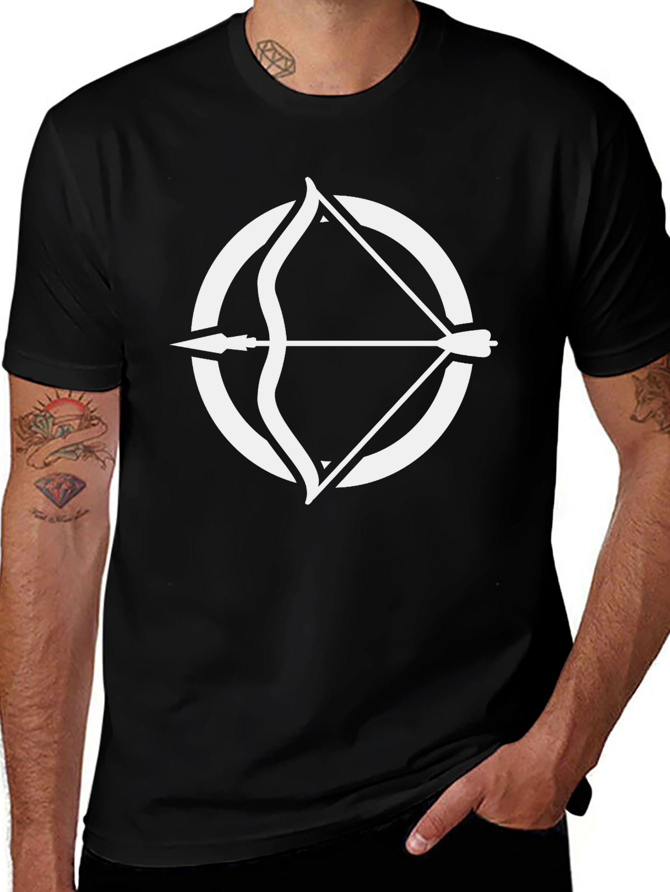 Archery Circle Graphic Tee - Stylish Black T-Shirt