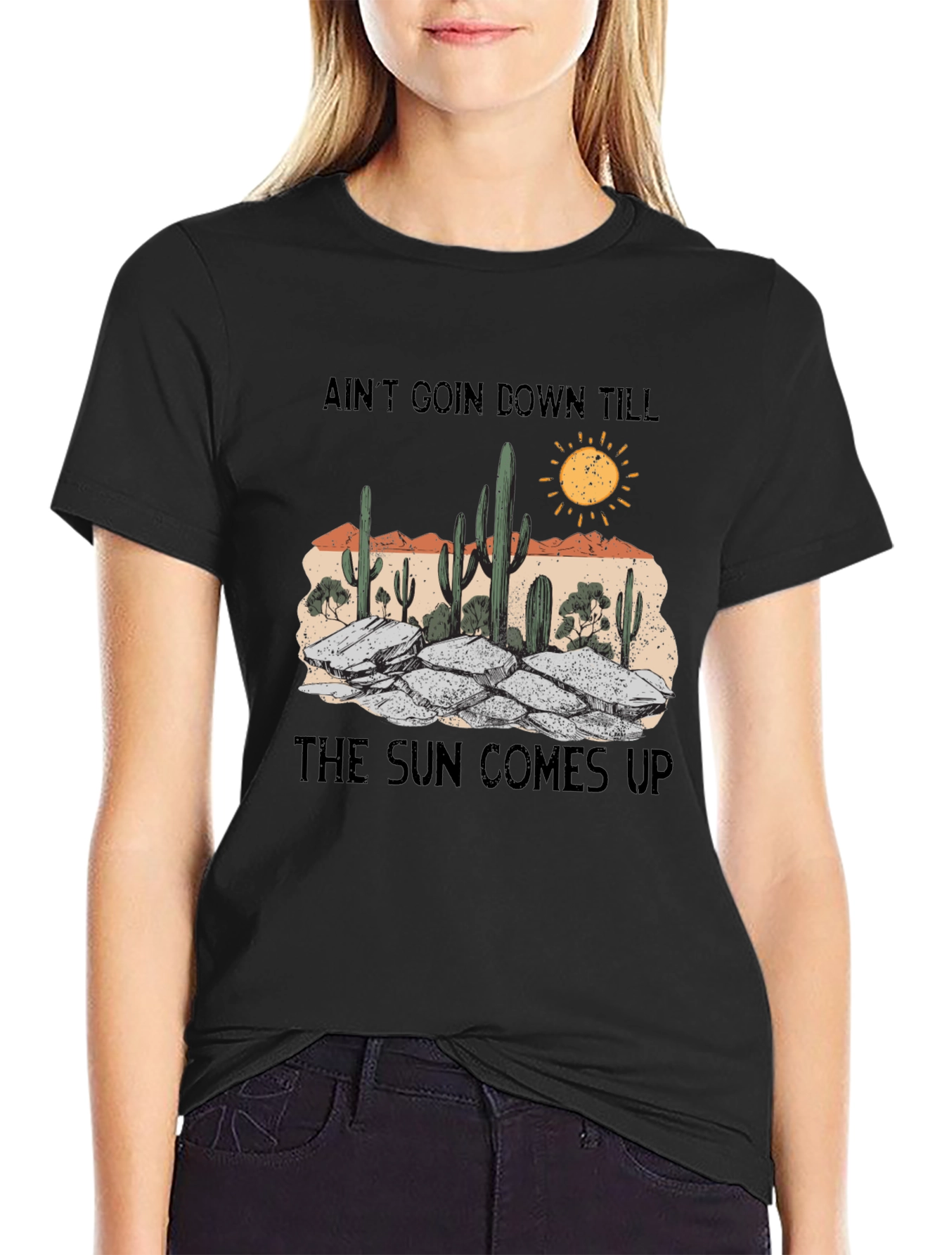 Aint Goin Down Cactus Graphic Tee
