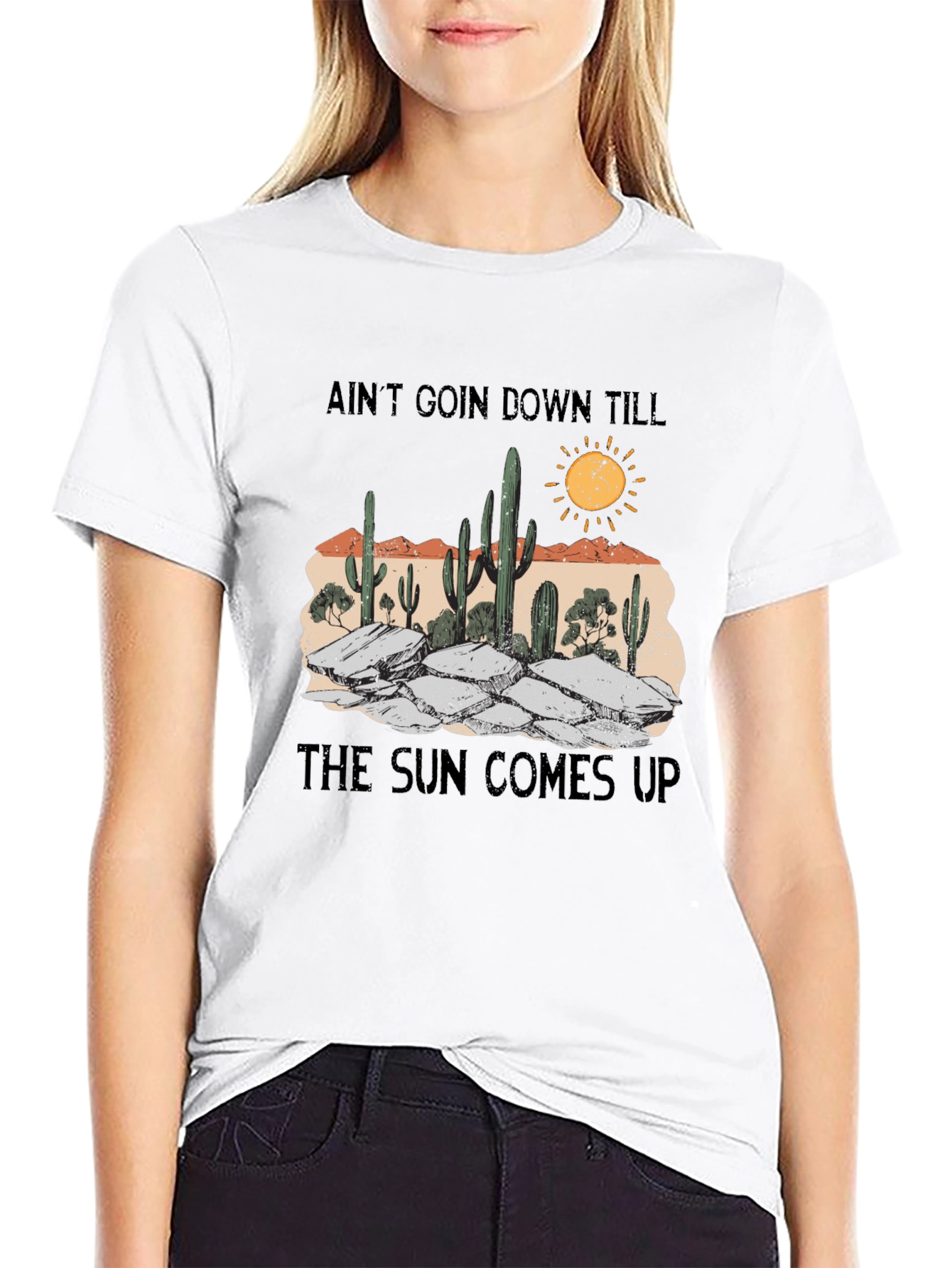 Aint Goin Down Cactus Graphic Tee