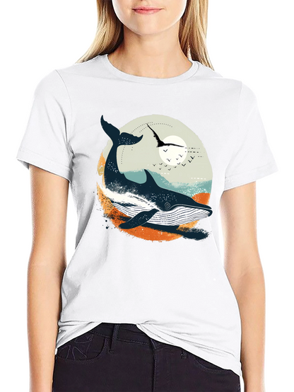 Whale Graphic T-Shirt - Coastal Design