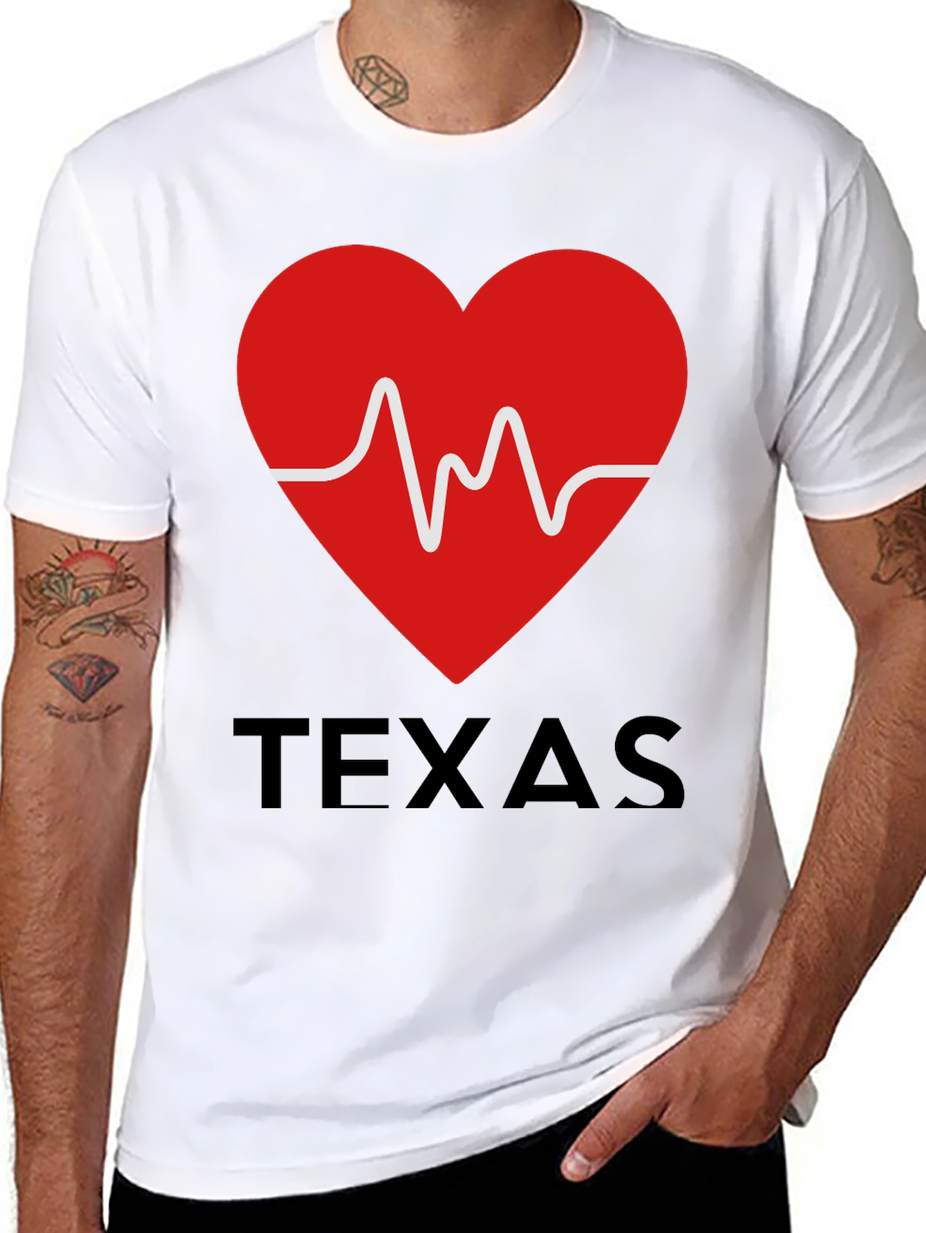 Texas Heartbeat Graphic T-Shirt