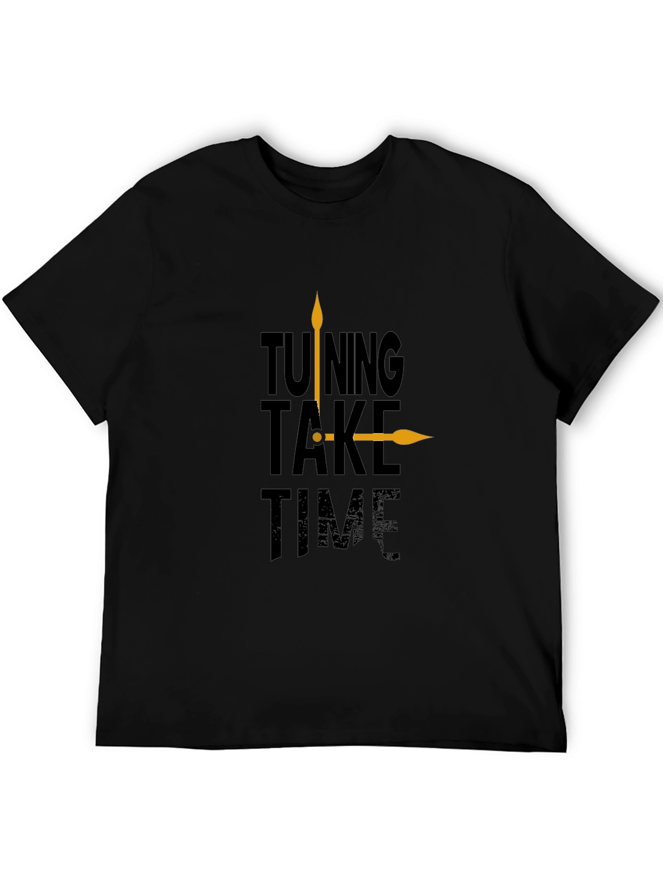 Tuning Take Time Black Graphic Tee - Casual Style