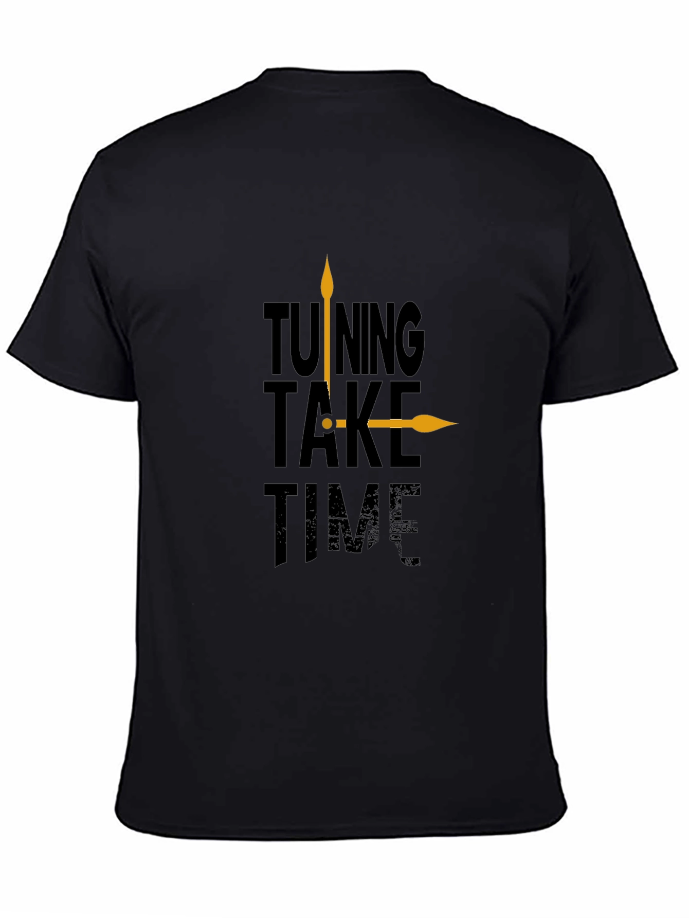 Tuning Take Time Black Graphic Tee - Casual Style