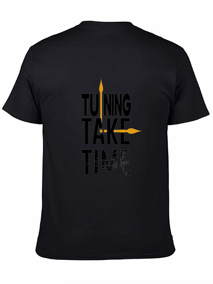 Tuning Take Time Black Graphic Tee - Casual Style