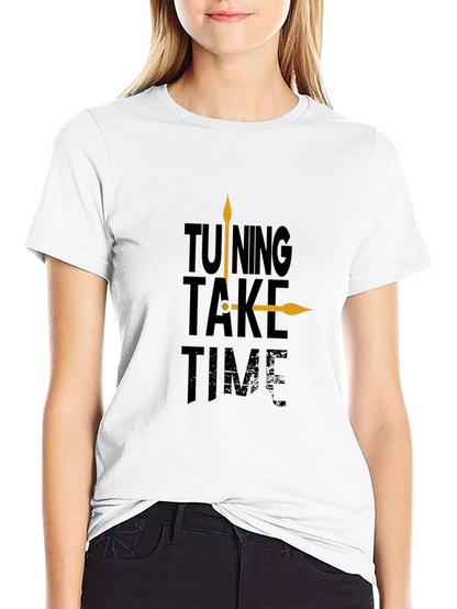 Tuning Take Time Black Graphic Tee - Casual Style