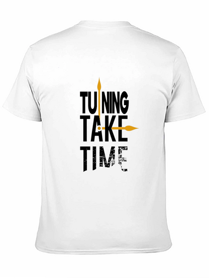 Tuning Take Time Black Graphic Tee - Casual Style