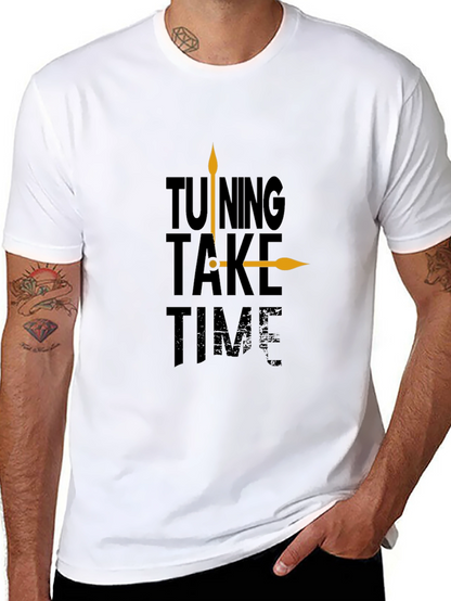 Tuning Take Time Black Graphic Tee - Casual Style