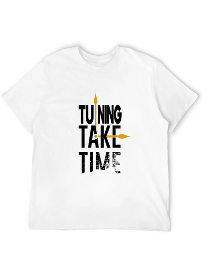 Tuning Take Time Black Graphic Tee - Casual Style