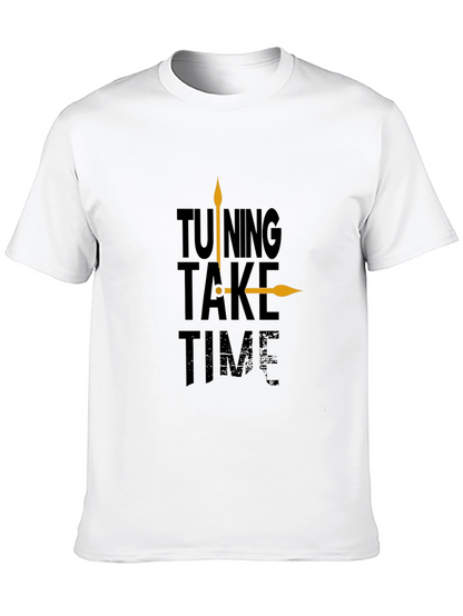 Tuning Take Time Black Graphic Tee - Casual Style