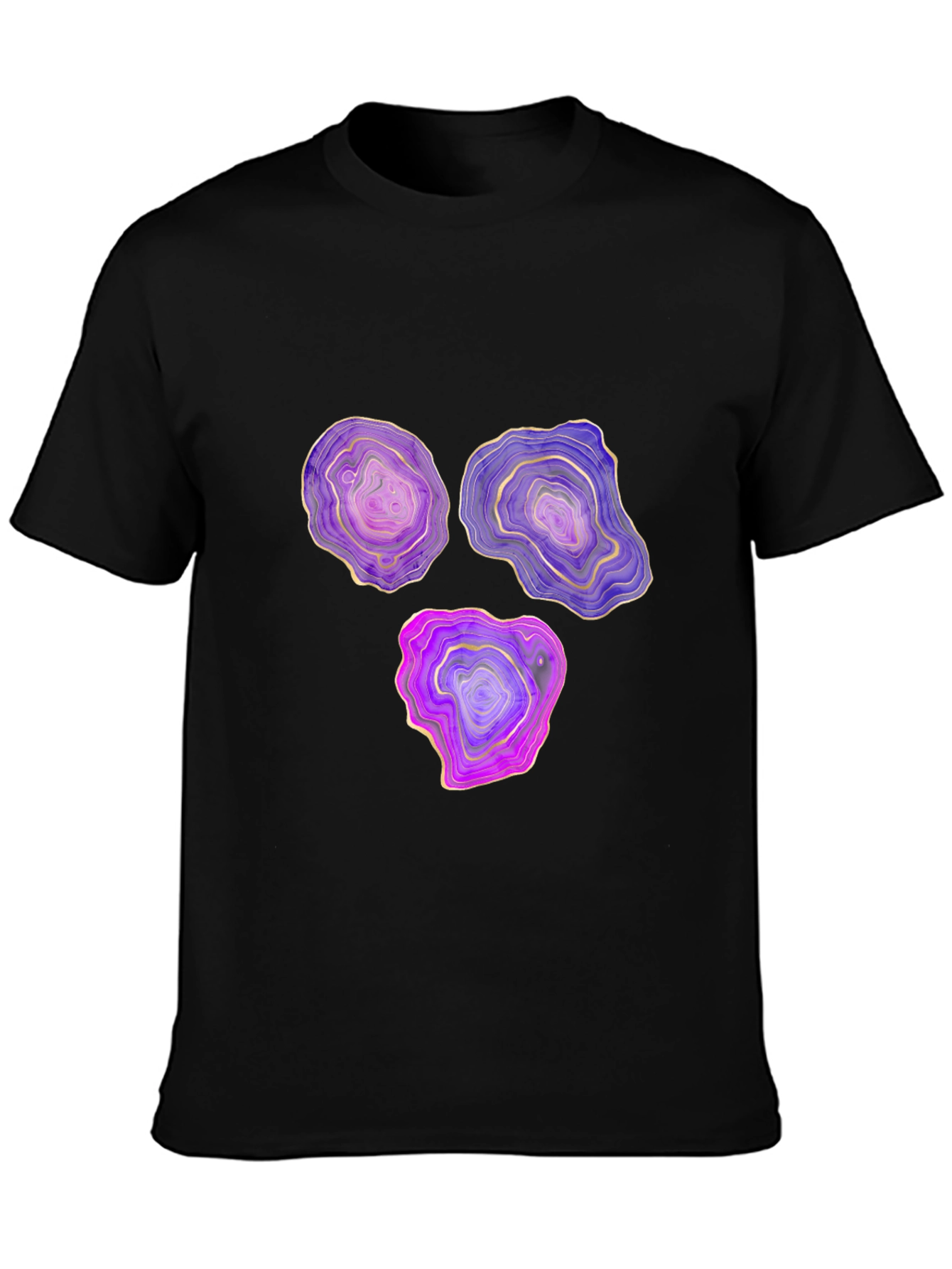 Agate Slice Graphic Black T-Shirt