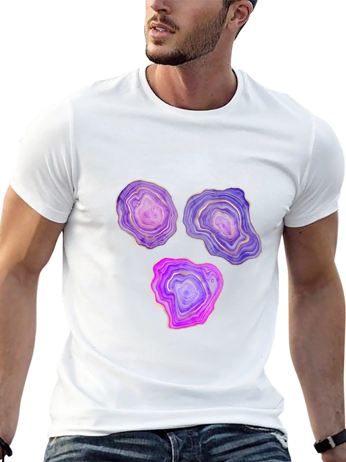 Agate Slice Graphic Black T-Shirt