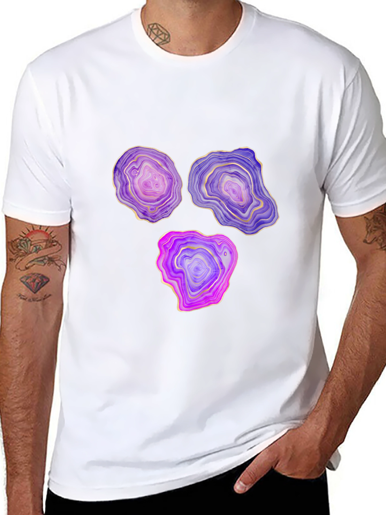 Agate Slice Graphic Black T-Shirt