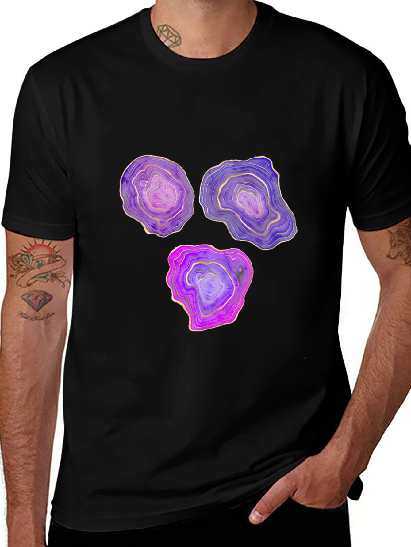 Agate Slice Graphic Black T-Shirt