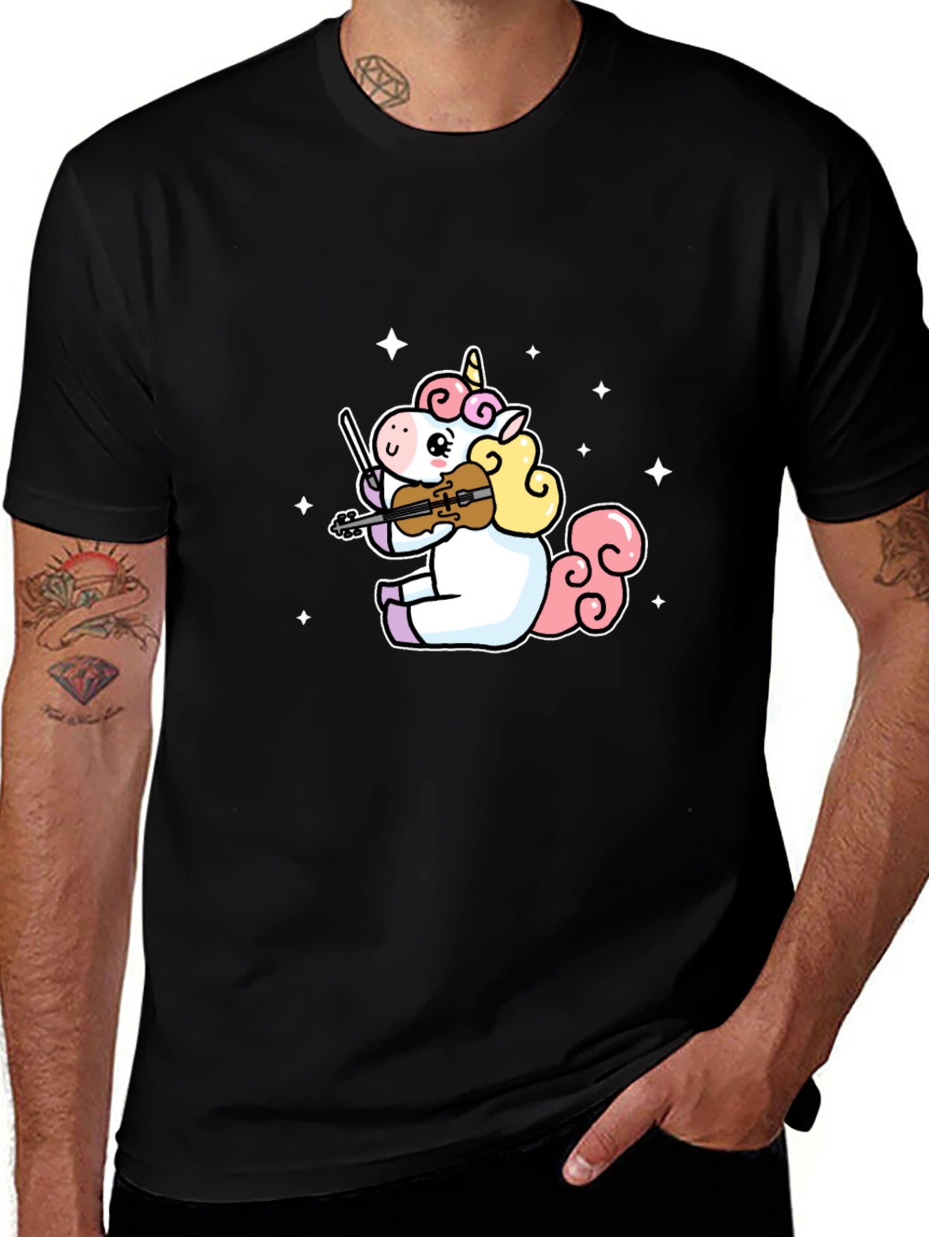 Unicorn Violinist Graphic T-Shirt
