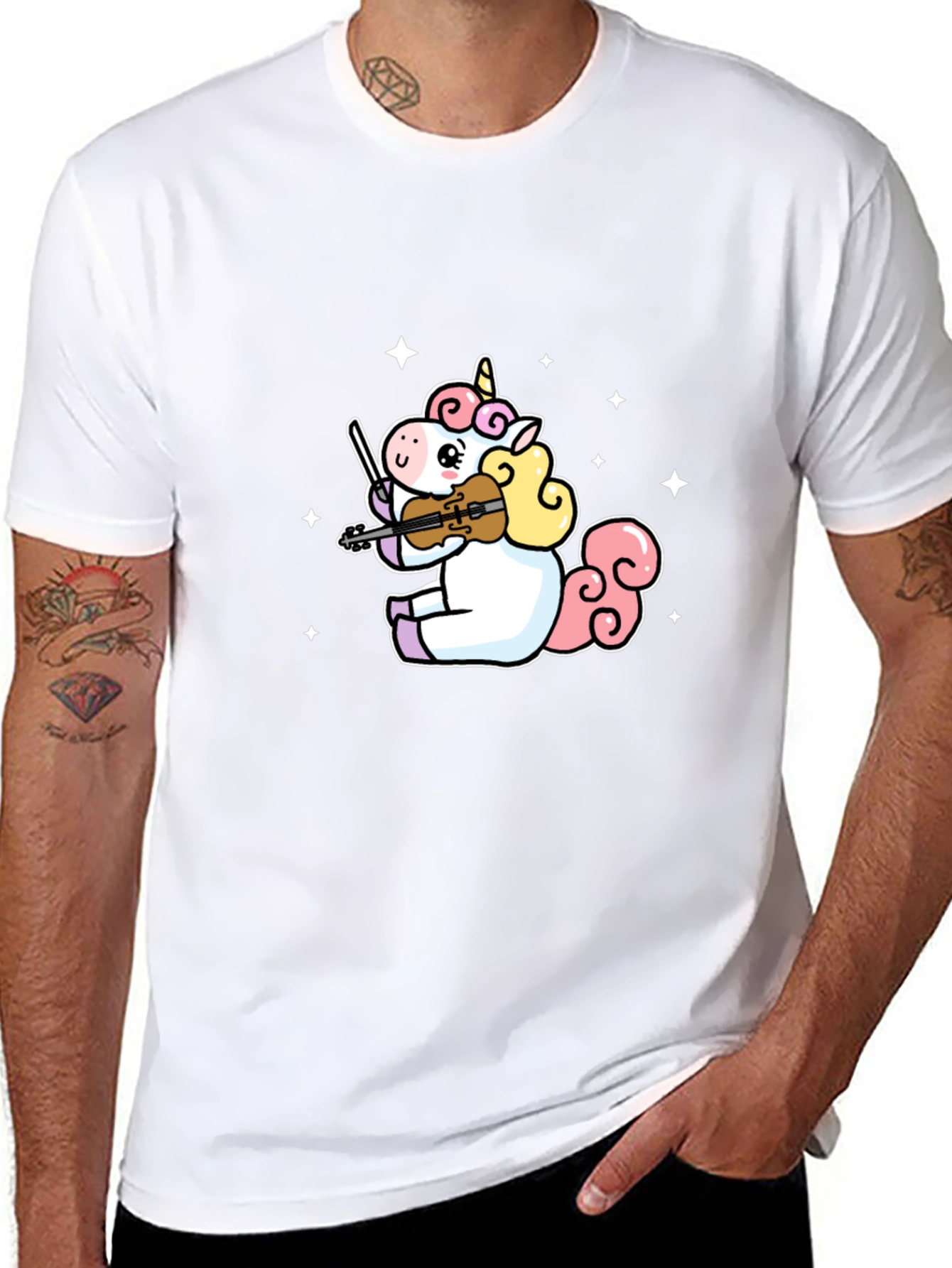 Unicorn Violinist Graphic T-Shirt