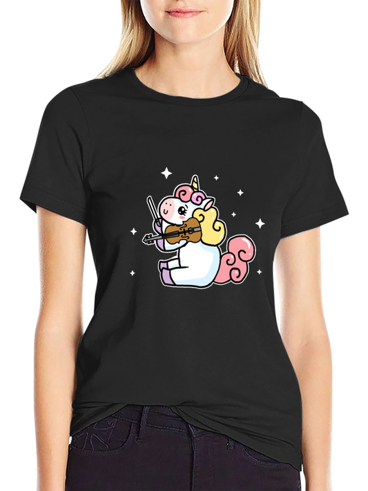Unicorn Violinist Graphic T-Shirt