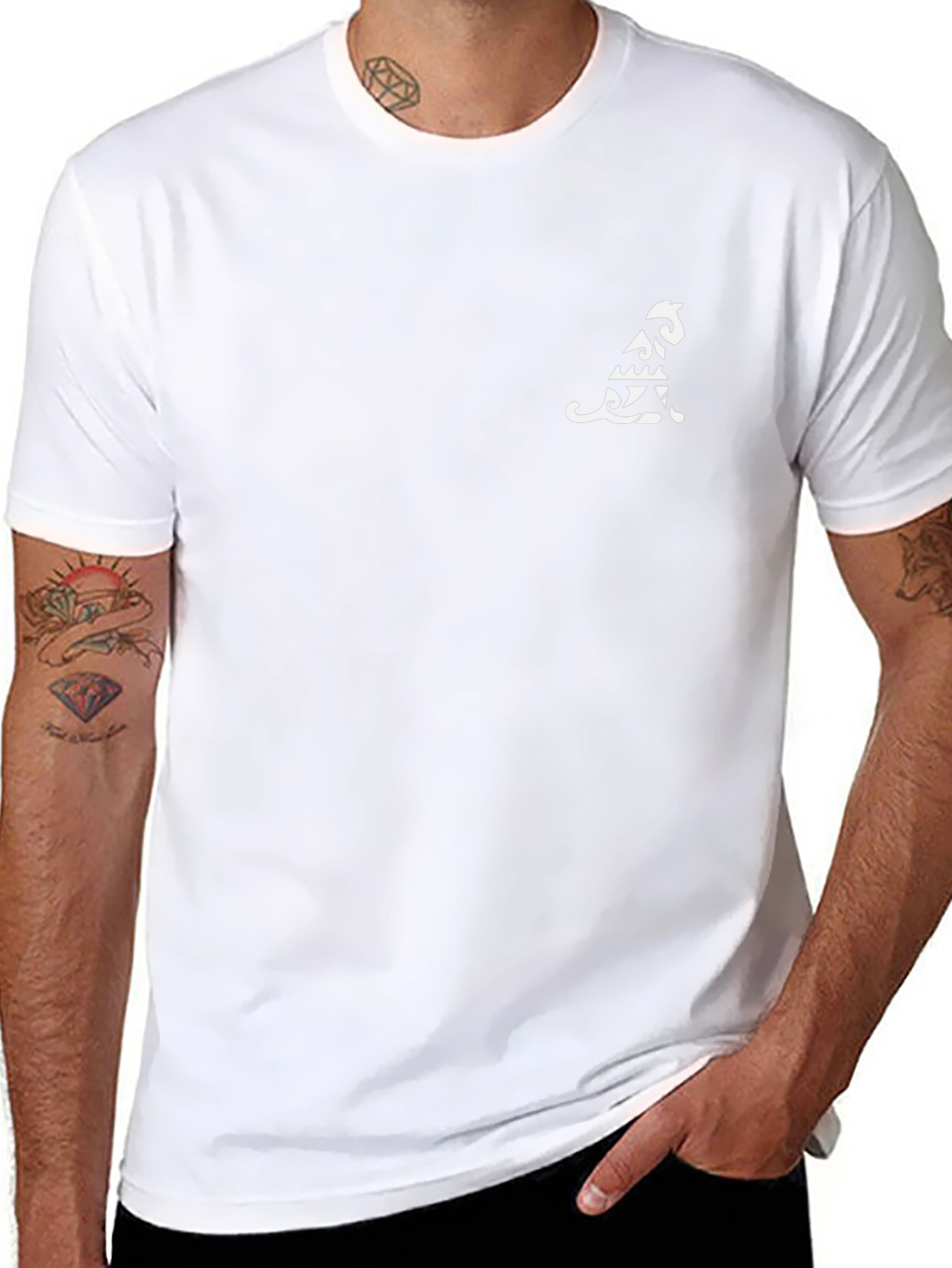Tribal Cat Graphic Tee - Black Cotton Blend