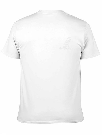 Tribal Cat Graphic Tee - Black Cotton Blend